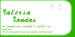 valeria kondas business card